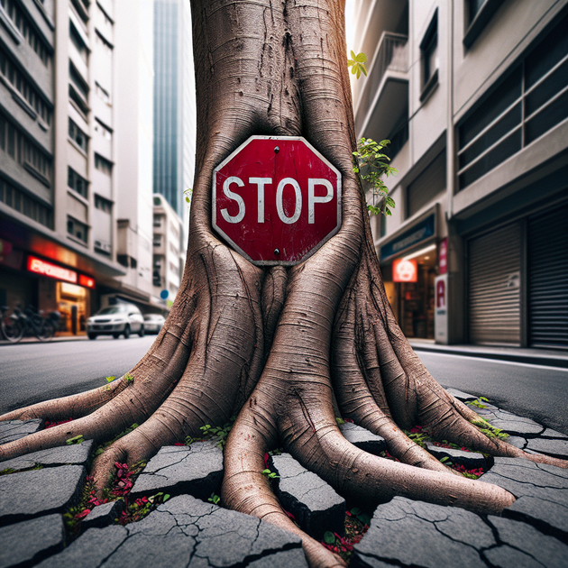 A Tree Grew Through the Pavement and Inside a Stop Sign: Nature’s Unexpected Detour