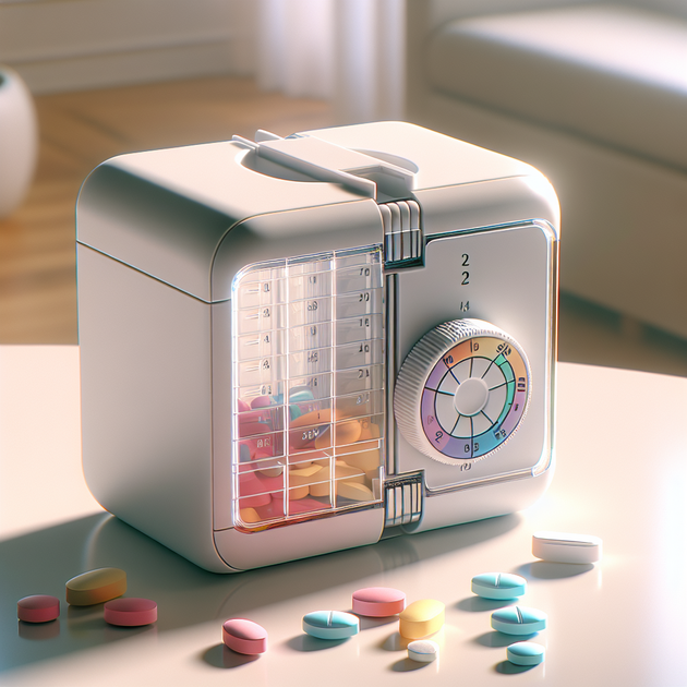 The Capsuleer — Locking Pill Box with a Unique Rotating Dial and Tambour Cover