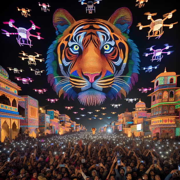 BotLab Dynamics Just Set a World Record with a 2,983-Drone Tiger at Mysuru Dasara